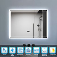 Biubiubath - led Badspiegel 100x60cm mit Uhr Bluetooth 3 Lichtfarbe Dimmbar Beschlagfrei Speicherfunktion Badezimmer Spiegel ce IP44 Biubiubath - led Badspiegel 100x60cm mit Uhr Bluetooth 3 Lichtfarbe Dimmbar Beschlagfrei Speicherfunktion Badezimmer Spiegel ce IP44 von BIUBIUBATH