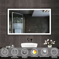 Biubiubath - led Schwarzer Rahmen Badspiegel mit Warm/Neutral/Kaltweiß Dimmbar Memory Spiegel mit Beschlagfrei 120X70cm von BIUBIUBATH