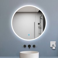 Biubiubath - led Spiegel Badspiegel mit Beleuchtung Badezimmer Spiegel Rund mit 3 Lichtfarbe dimmbar Speicherfunktion Wandspiegel mit Touchschalter von BIUBIUBATH