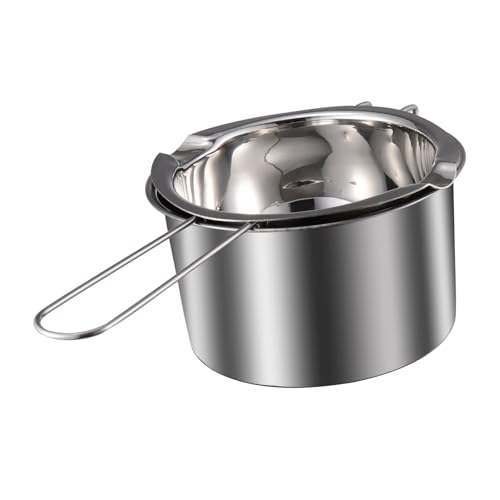 BIUDECO 1 Satz Doppelkessel Topf aus für Schokoladenschmelzen Kerzenwachs und Käse Hitzebeständiger Wasserbad Topf mit Praktischem Haken für Backen und Kochen von BIUDECO