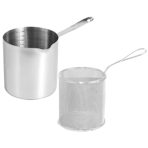 BIUDECO 1 Satz Frittiertopf mit Frittierkorb Mini Fritteuse für Gasherd Geeignet für Tempura Hähnchen und Einfach zu Reinigen und Effizient der Nutzung BIUDECO 1 Satz Frittiertopf mit Frittierkorb Mini Fritteuse für Gasherd Geeignet für Tempura Hähnchen und Einfach zu Reinigen und Effizient der Nutzung von BIUDECO