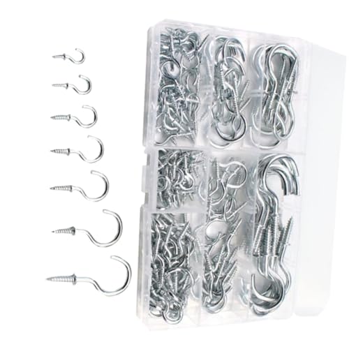 BIUDECO 1 Schachtel Teiliges Schraubhaken Weiß Verzinkt Praktische Haken für Wand Decke Schrank Vielseitig für Küche Bad Indoor und Outdoor zum Aufhängen von Tassen Handtüchern Utensilien von BIUDECO