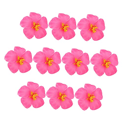 BIUDECO 10stücke Teiliges Künstliche Hibiskusblüten Hochwertige Dekoration Für Zuhause Und Partys Für -projekte Material Pflegeleicht Pinke Kunstblumen Für Hochzeiten Und Fotografie von BIUDECO