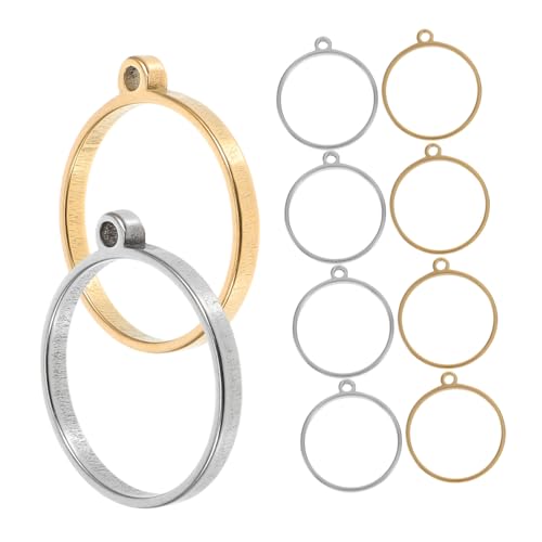 BIUDECO Hohle Anhängerrahmen 10 Stück Edelstahl Offene Rückseite Lünettenanhänger Harz Bastelzubehör Für Die Schmuckherstellung BIUDECO Hohle Anhängerrahmen 10 Stück Edelstahl Offene Rückseite Lünettenanhänger Harz Bastelzubehör Für Die Schmuckherstellung von BIUDECO