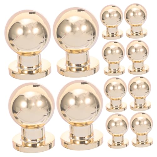BIUDECO 12 Stück Teiliges Runde Schrankknöpfe Durchmesser Gebürstetes Gold Passend für Küchen und Badezimmermöbel Praktische Kugelform für Sicheren Griff Langlebige Kunststoffoberfläche von BIUDECO