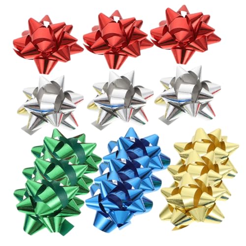 BIUDECO 150 Stück Selbstklebende Bunte Weihnachtsgeschenk Schleifen Sternblumen Spitzen Festliche Geschenkverpackung Deko für Christbaumschmuck und Weihnachtsdeko BIUDECO 150 Stück Selbstklebende Bunte Weihnachtsgeschenk Schleifen Sternblumen Spitzen Festliche Geschenkverpackung Deko für Christbaumschmuck und Weihnachtsdeko von BIUDECO