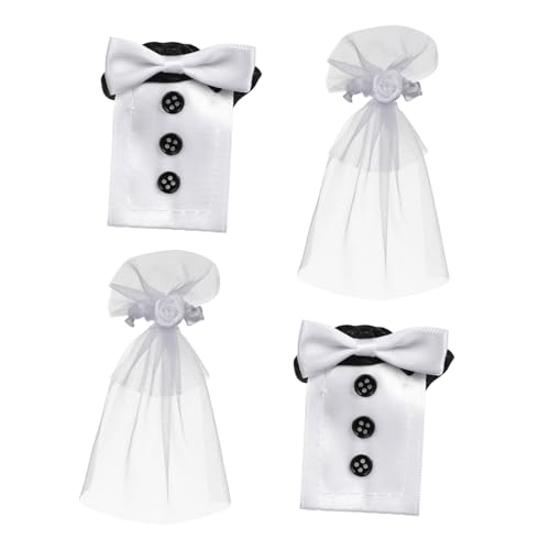 BIUDECO 2 Paare Hochzeitsweinflaschen Set Teiliges Kreatives Flaschendekor mit Hochzeitskleid Design für Romantische Anlässe als für Brautpaare BIUDECO 2 Paare Hochzeitsweinflaschen Set Teiliges Kreatives Flaschendekor mit Hochzeitskleid Design für Romantische Anlässe als für Brautpaare von BIUDECO