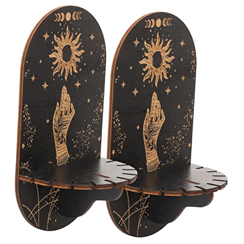 BIUDECO 2 Stück Bohemian Wandregal aus Holz für Eleganter Display Ständer für Dekoration und Präsentation Wohnzimmer Schlafzimmer für Besondere Anlässe von BIUDECO