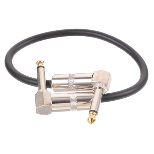BIUDECO 2 Stück Gitarren Effektpedal Patchkabel Silber Flachstecker Audiokabel für Gitarre Bass Keyboards Professionelle Leichte Verbindungskabel für Effektgeräte von BIUDECO