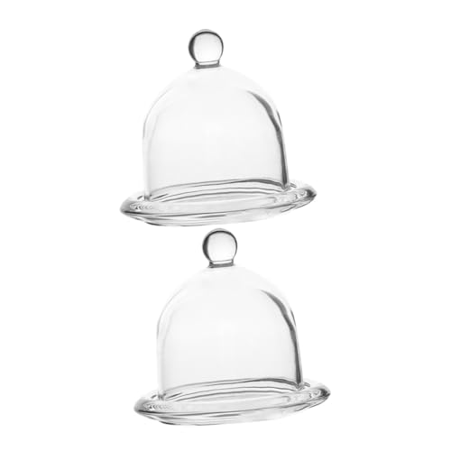 BIUDECO 2 Stück Kleine Tortenglocke mit Abnehmbarem Domdeckel Eleganter Dessertständer für Cupcakes Kekse Frischhaltefunktion Transparentes für Geburtstagsfeiern und Wohnkultur von BIUDECO