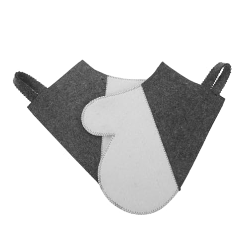 BIUDECO 2 Stück Sauna Handschuhe aus Filz Atmungsaktive Hitzeisolierende Wasserabsorbierende Wollhandschuhe für Erwachsene für Dampfbad Sauna und Entspannende Wellnessanwendungen von BIUDECO
