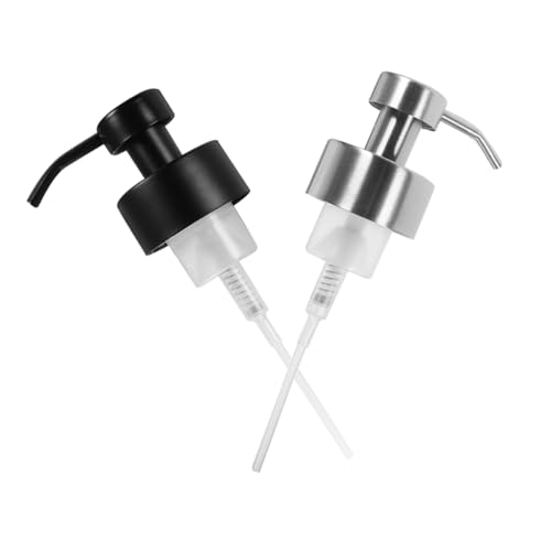 BIUDECO 2 Stück Seifenspender Pumpspender aus Nachfüllbar für Handseife Shampoo Lotion Flaschen Ersatzpumpen Schwarz und Silber für Standardflaschen BIUDECO 2 Stück Seifenspender Pumpspender aus Nachfüllbar für Handseife Shampoo Lotion Flaschen Ersatzpumpen Schwarz und Silber für Standardflaschen von BIUDECO