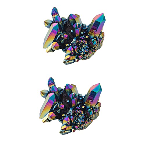 BIUDECO 2 Stück Teiliges Natürlicher Kristall Cluster aus Regenbogenquarz Handgefertigtes Dekorationsmaterial für Tisch und Garten für Schmuckherstellung und Feng Shui BIUDECO 2 Stück Teiliges Natürlicher Kristall Cluster aus Regenbogenquarz Handgefertigtes Dekorationsmaterial für Tisch und Garten für Schmuckherstellung und Feng Shui von BIUDECO
