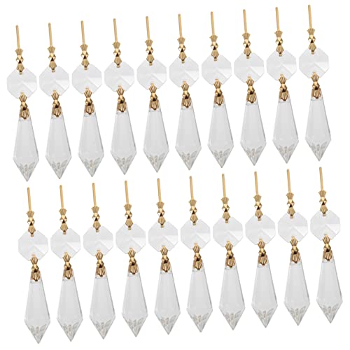 BIUDECO 20 Stück Eiszapfen-Prisma-Verzierung Ornament LED Schüttgut modern hängend kronleuchter ersatzteile kristallanhänger Kronleuchter Teile Kronleuchter Kristalle Teile Kristallglas von BIUDECO