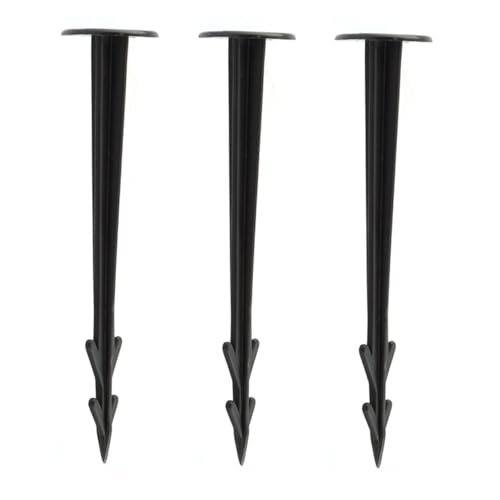 BIUDECO 20 Stück Schwarze Kunststoff Erdanker Rostfrei Multifunktional Stabiler Pflanzstütze und Zelthering Leicht Sicher für Garten und Camping für Befestigung von Planen Netzen und von BIUDECO