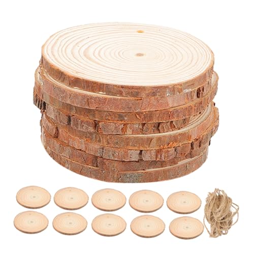 BIUDECO 25 Stück Natürliche Dekorationsscheiben mit Rinde Seil Diy Bastelstücke für Weihnachtsdeko Tischnummern Rustikale Schilder BIUDECO 25 Stück Natürliche Dekorationsscheiben mit Rinde Seil Diy Bastelstücke für Weihnachtsdeko Tischnummern Rustikale Schilder von BIUDECO