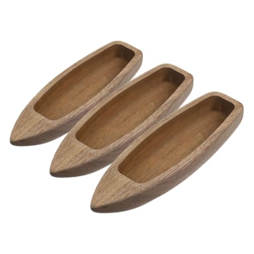 BIUDECO 3 Stück Holzbootmodell Miniaturkanu Handgefertigt Filigranes Design Tischdekoration Nautisches Ornament für Wohn und Bürodekor Kleine Holzkanus für Puppenhaus und DIY Projekte von BIUDECO