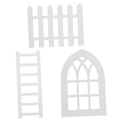 BIUDECO 3 Stück Teiliges Farmhouse Deko aus Holz mit Mini Leiter Zaun und Fensterrahmen Rustikale Vielseitige Tablett und Fensterdeko für Gemütliche Bauernhaus Atmosphäre von BIUDECO