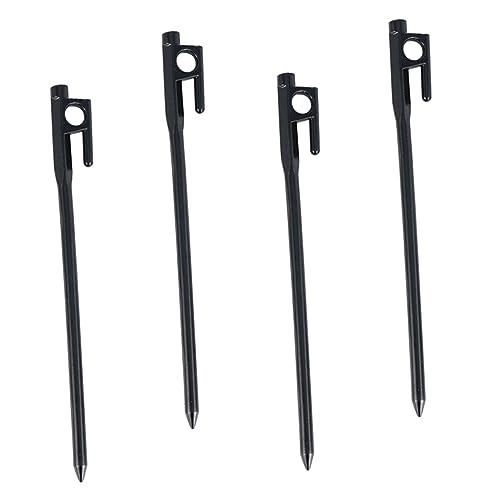 BIUDECO 4 Stück Teiliges Robuste Gusseisen Zeltheringe für Outdoor Camping Wetterfeste Erdanker zur Befestigung von Zeltleinen Langlebige Leichte Zeltnägel für Strand Schnee und Hartböden von BIUDECO