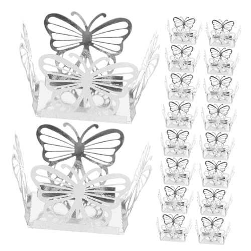 BIUDECO 50 Stück Schmetterling Ausgeschnittene Quadratische Papier Candy Box Pralinen Verpackung Dekorativer Liner für Hochzeit Shower Süßigkeiten Verpackung von BIUDECO