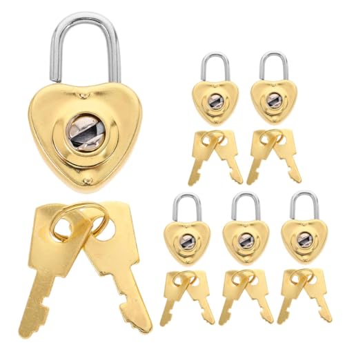 BIUDECO 6 Sätze Mini Herz Vorhängeschloss Pack Dekorative Kleine für Schmuck und Tragbares und Süßes Design Vielseitige Verwendung für Unterwegs BIUDECO 6 Sätze Mini Herz Vorhängeschloss Pack Dekorative Kleine für Schmuck und Tragbares und Süßes Design Vielseitige Verwendung für Unterwegs von BIUDECO