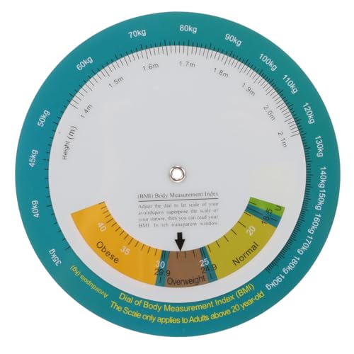 BIUDECO Bmi Körpergewicht Chart Wand Drehplatte Bmi Index Messgerät Adipositas Hilfsmittel Schnelle Übersicht für Männer und Erwachsene zur Gesundheitskontrolle von BIUDECO