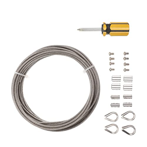 BIUDECO Edelstahl Drahtseil Set mit Seilklemmen und Kauschen Verstellbares Stahlkabel Kit für Garten Balkon Zaun Deckenlampen und Outdoor Befestigung Robust und Vielseitig Einsetzbar von BIUDECO