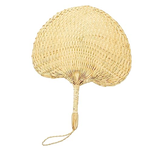 BIUDECO Handgefertigter Handfächer Vintage Design Handgewebter Natürlicher Sommer Paddelfächer Chinesischer Stil Langlebig Leicht für Party Dekoration und Alltag von BIUDECO