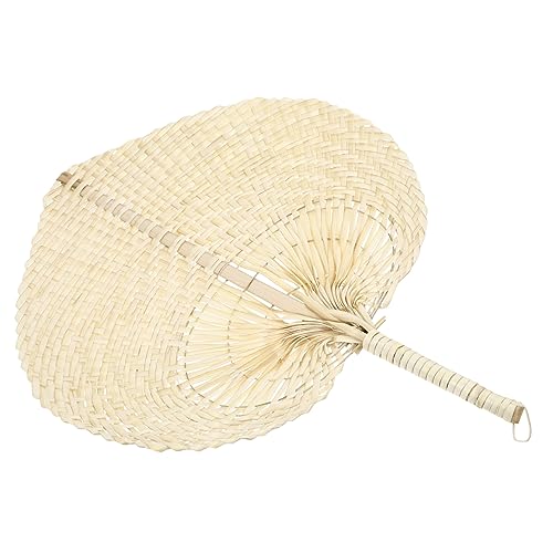 BIUDECO Handgefertigter Palmblatt Fächer aus Handlicher Sommerlüfter Traditionell Chinesischer Stil Leicht und Robust für Outdoor und Hausdekoration Gelb von BIUDECO