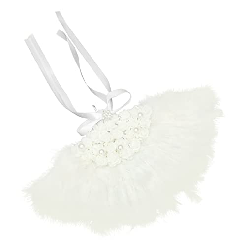 BIUDECO Hochzeits Faltfächer aus Federn Eleganter Handventilator für Braut und Trauzeugin für Hochzeiten und Partys Handgefertigt und Leicht Tragbar Dekoratives Accessoire für von BIUDECO