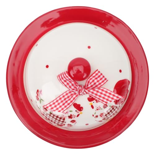 BIUDECO Keramik Butterdose mit Deckel Hitzebeständig Luftdicht für Snacks und Desserts Stabiles Material Geeignet für Küche Restaurant und Dessertshops Rotes Blumenmuster Langlebig und BIUDECO Keramik Butterdose mit Deckel Hitzebeständig Luftdicht für Snacks und Desserts Stabiles Material Geeignet für Küche Restaurant und Dessertshops Rotes Blumenmuster Langlebig und von BIUDECO