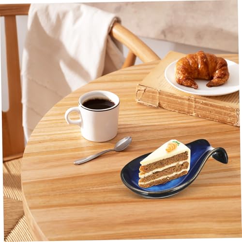 BIUDECO Keramik Löffel Förmige Dessertplatte mit Einzigartigem Blau Glasurdesign Vielseitige Snack und Dipschale Kleine Schale als Besteckablage Leicht zu Reinigen für Küchentheke und BIUDECO Keramik Löffel Förmige Dessertplatte mit Einzigartigem Blau Glasurdesign Vielseitige Snack und Dipschale Kleine Schale als Besteckablage Leicht zu Reinigen für Küchentheke und von BIUDECO