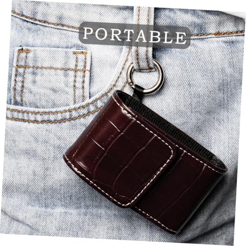 BIUDECO Lederblut sauerstoffmessgerät Tasche Tragbare Schutzhülle Braun Aufbewahrungstasche Kratzfest Robust Für Zuhause Und Unterwegs von BIUDECO