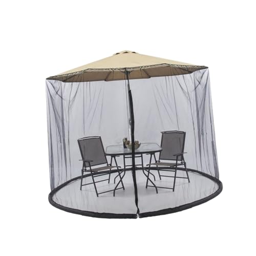 BIUDECO Mückenfischmückennetz Regenschirm Ersatz Terrassennetz Überdachung Garten Sonnenschirme Insekt im Freien bildschirm Sonnenschirm mit Netz Baldachin mit Netz Schwarz von BIUDECO