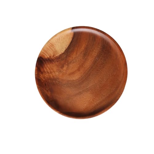 BIUDECO Runde Akazienholz Obstschale Natürlicher Holz Servierteller für Snacks Desserts Frühstück Gesundes Sicheres Food Tablett Dekoratives Küchentheke Tablett für Zuhause von BIUDECO