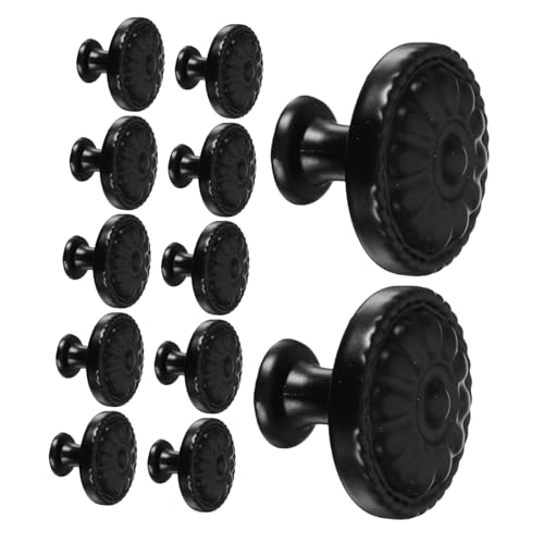 BIUDECO Teiliges Schwarze Aluminiumlegierung Schrankgriffe Runde Matte Blütenmuster Schubladengriffe Robuste Küchen und Schlafzimmermöbelbeschläge Einfache Montage Langlebige BIUDECO Teiliges Schwarze Aluminiumlegierung Schrankgriffe Runde Matte Blütenmuster Schubladengriffe Robuste Küchen und Schlafzimmermöbelbeschläge Einfache Montage Langlebige von BIUDECO