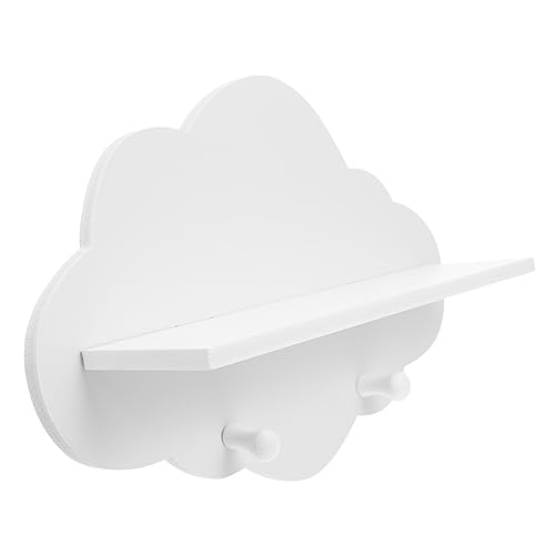 BIUDECO Wandregal Wolkenform aus Holz Bohrfreie Floating Shelf für Zuhause Weiß zur Aufbewahrung Kleiner Gegenstände Dekoration von BIUDECO