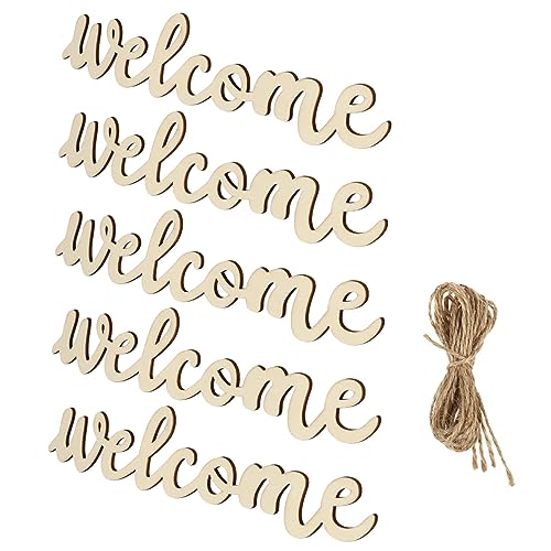 BIUDECO Willkommensschild Holz mit Hängenden Seilen Türdekoration für Haustür Front Door Hanging Ornament Rustikales Welcome Board für Zuhause Hochzeit Bar BIUDECO Willkommensschild Holz mit Hängenden Seilen Türdekoration für Haustür Front Door Hanging Ornament Rustikales Welcome Board für Zuhause Hochzeit Bar von BIUDECO