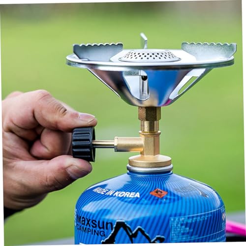 BIUDECO Windgeschützter Camping gaskocher Brennerkopf aus Kupfer und Edelstahl mit Hochenergie Feuerung Korrosionsbeständig für Outdoor Wandern und Picknick von BIUDECO