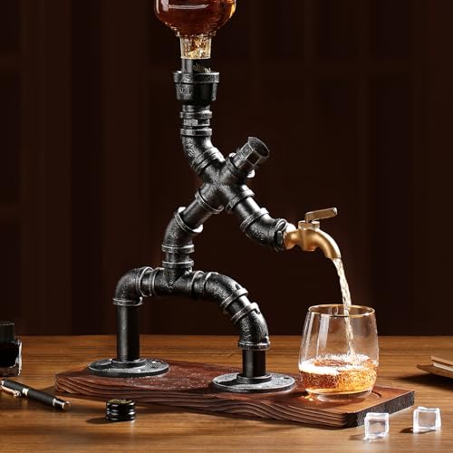 BIUMEICVIS Whiskyspender Silber mit flambiertem Holz – Steampunk Getränkespender aus Metall mit Silikonschlauch – Geschenkidee für Männer & Bar Deko BIUMEICVIS Whiskyspender Silber mit flambiertem Holz – Steampunk Getränkespender aus Metall mit Silikonschlauch – Geschenkidee für Männer & Bar Deko von BIUMEICVIS