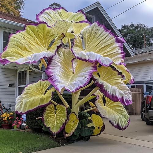 Elefantenohr Pflanze-NatüRlicher Sichtschutz, Frosthart, Duftende BlüTen - FüR BalkonbegrüNung Und Exotische Gartengestaltung - Beliebte Wahl FüR Garten-Designer-15 ZWIEBELN-J von BIUPOW