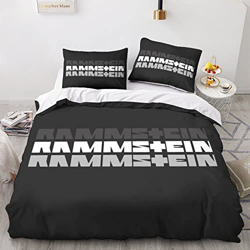 BIURKA Rammstein Band Bettwäsche Sets 135x200cm,Schlafkomfort Bettbezug mit 1 Kissenbezug 50 x 75cm Mikrofaser,2-Teiliges Set von BIURKA