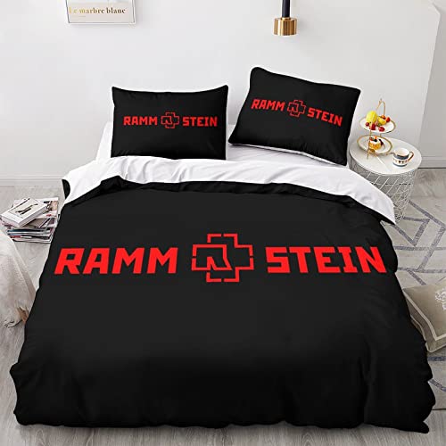 BIURKA Rammstein Band Bettwäsche Sets 135x200cm,Schlafkomfort Bettbezug mit 1 Kissenbezug 80 x 80cm Mikrofaser,2-Teiliges Set von BIURKA