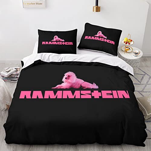 BIURKA Rammstein Band Bettwäsche Sets 155x220cm,Schlafkomfort Bettbezug mit 2 Kissenbezug 50 x 75cm Mikrofaser,3-Teiliges Set von BIURKA