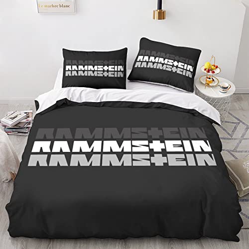 BIURKA Rammstein Band Bettwäsche Sets 155x220cm,Schlafkomfort Bettbezug mit 2 Kissenbezug 80 x 80cm Mikrofaser,3-Teiliges Set von BIURKA