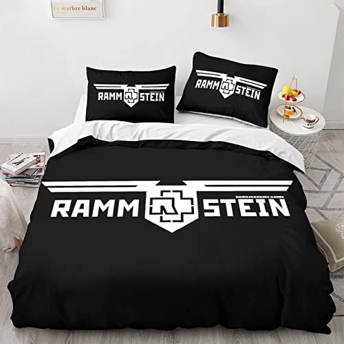 BIURKA Rammstein Band Bettwäsche Sets 200x200cm,Schlafkomfort Bettbezug mit 2 Kissenbezug 80 x 80cm Mikrofaser,3-Teiliges Set von BIURKA