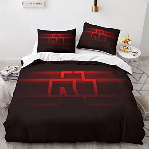 BIURKA Rammstein Band Bettwäsche Sets 220x240cm,Schlafkomfort Bettbezug mit 2 Kissenbezug 80 x 80cm Mikrofaser,3-Teiliges Set von BIURKA