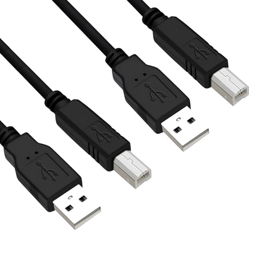 2 PCS USB Druckerkabel 1.8 Meter, USB 2.0 Typ B Kabel, Hochgeschwindigkeits-USB 2.0 Kabel Typ A auf Typ B für Drucker und Scanner, Robustes Design für Zuverlässigkeit und Störungsfreiheit von BIVOFU