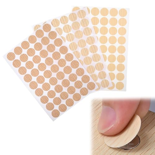 3 PCS Schraubenloch Abdeckungsaufkleber in Holzoptik, Schraubenabdeckung Selbstklebend, Furnier Selbstklebend, 162 Stück, 21 mm, Eiche-hell, Möbel Renovierungszubehör 3 PCS Schraubenloch Abdeckungsaufkleber in Holzoptik, Schraubenabdeckung Selbstklebend, Furnier Selbstklebend, 162 Stück, 21 mm, Eiche-hell, Möbel Renovierungszubehör von BIVOFU