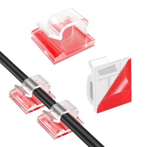 100 Stück Kabelhalter selbstklebend, Kabelhalter Kabelclips, Selbstklebenden kabelklemmen, Mini-Kabelclips, Selbstklebende Kabelmanagement Klammern, Vielseitige Kabelorganisatoren von BIVOFU